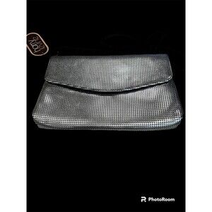 Vintage Rare Harry Levine Purse New w Tags Silver use as Clutch or w/ rope strap